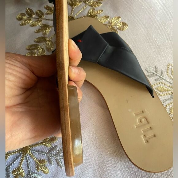 Tibi navy blue women's sandals with beige sole size 36 - Picture 3 of 12